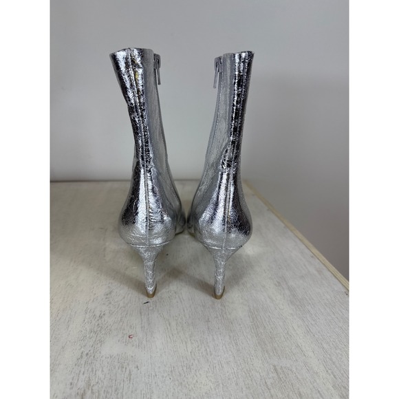 Dolce Vita Silver Metallic Pointed Toe Mid Calf Boots Women's Size 7 New! - Picture 3 of 8